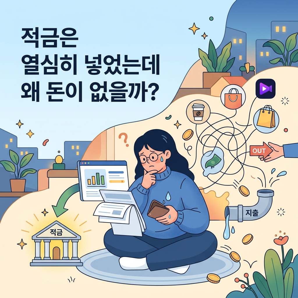 ai thumbnail illustration 적금은 열심히 넣었는데 왜 돈이 없을까 1787069655