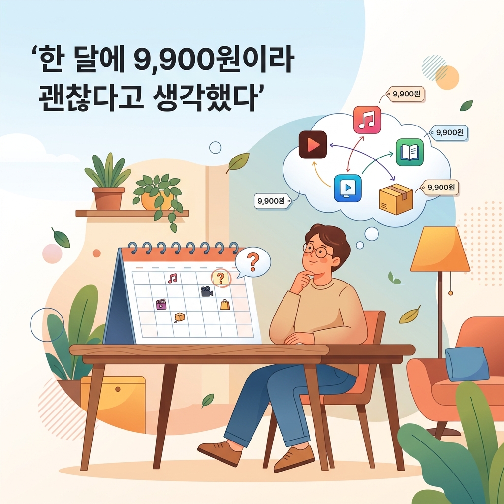 ai thumbnail illustration 한 달에 9900원이라 괜찮다고 생각했다 1787070989